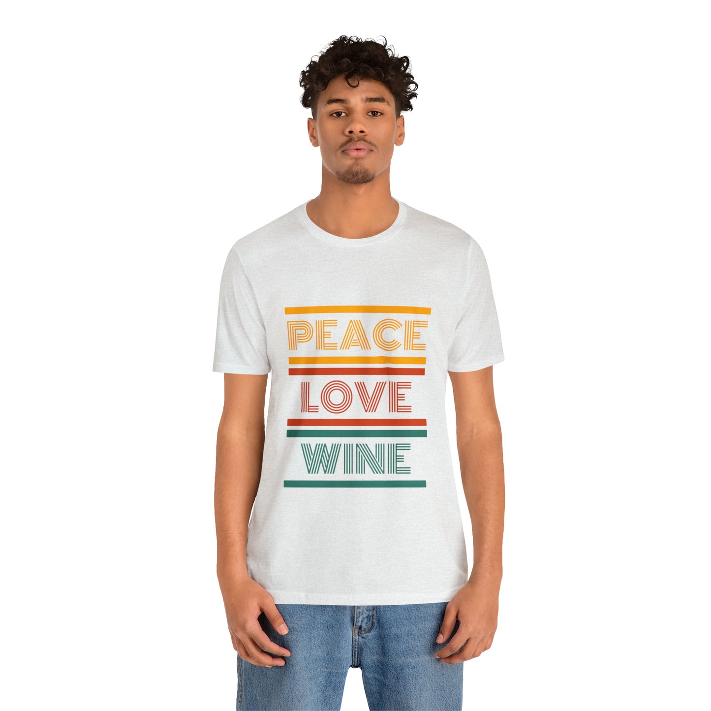 Peace Love Wine Unisex Jersey Short Sleeve Tee