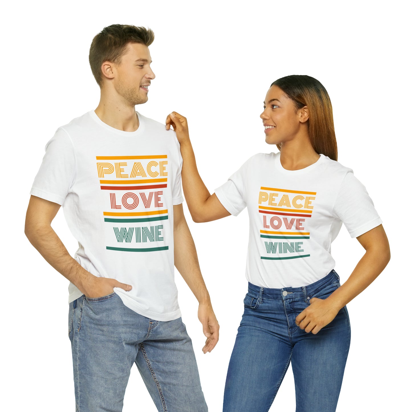 Peace Love Wine Unisex Jersey Short Sleeve Tee