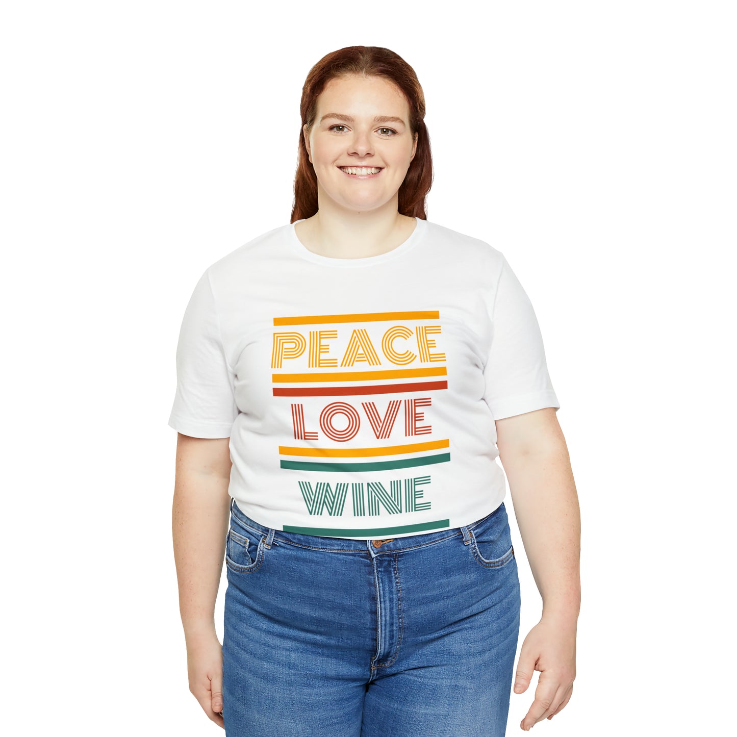 Peace Love Wine Unisex Jersey Short Sleeve Tee