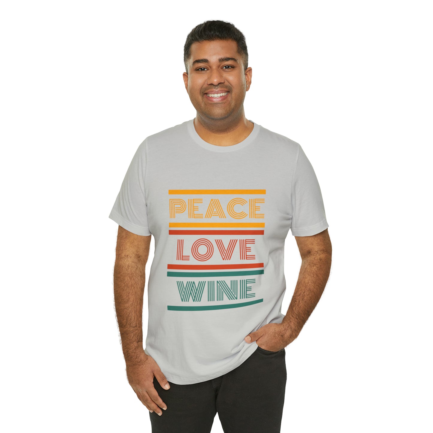 Peace Love Wine Unisex Jersey Short Sleeve Tee