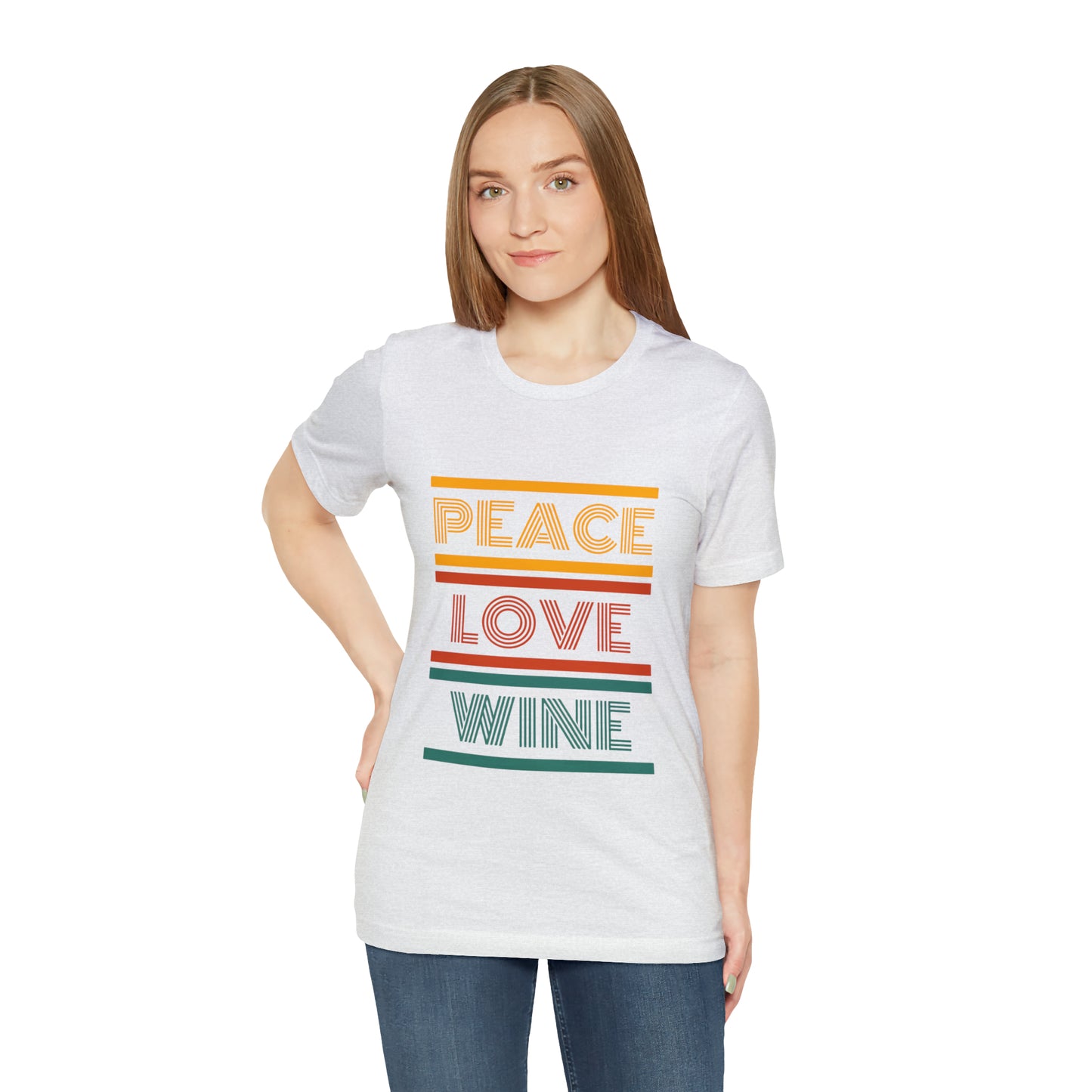 Peace Love Wine Unisex Jersey Short Sleeve Tee