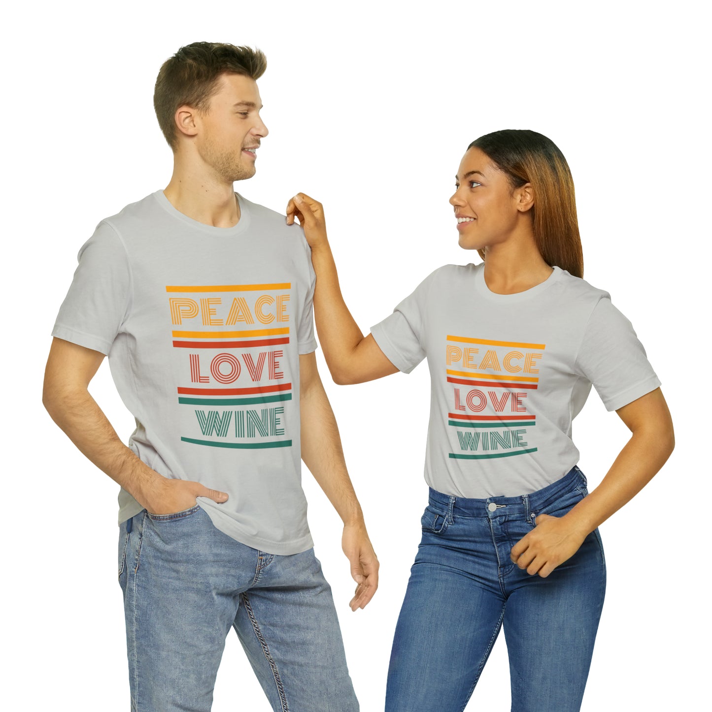 Peace Love Wine Unisex Jersey Short Sleeve Tee