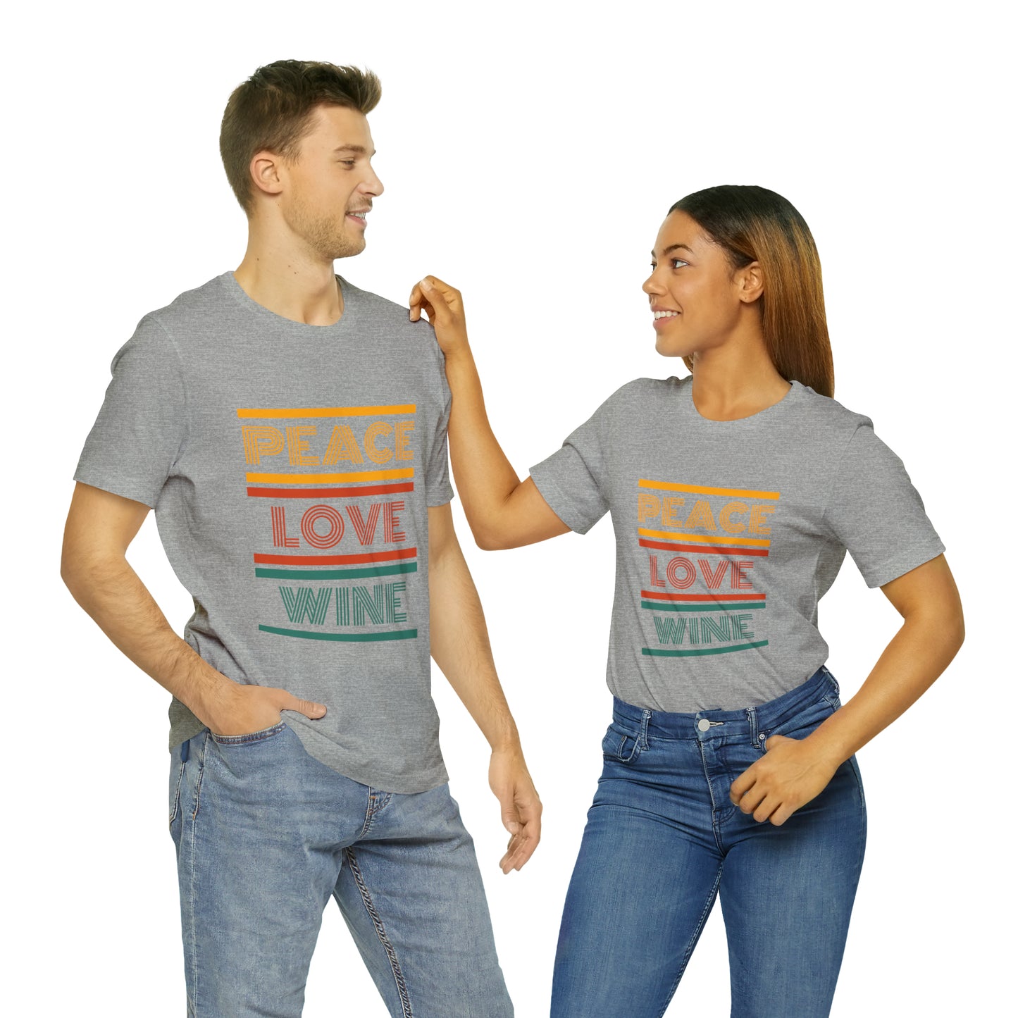 Peace Love Wine Unisex Jersey Short Sleeve Tee