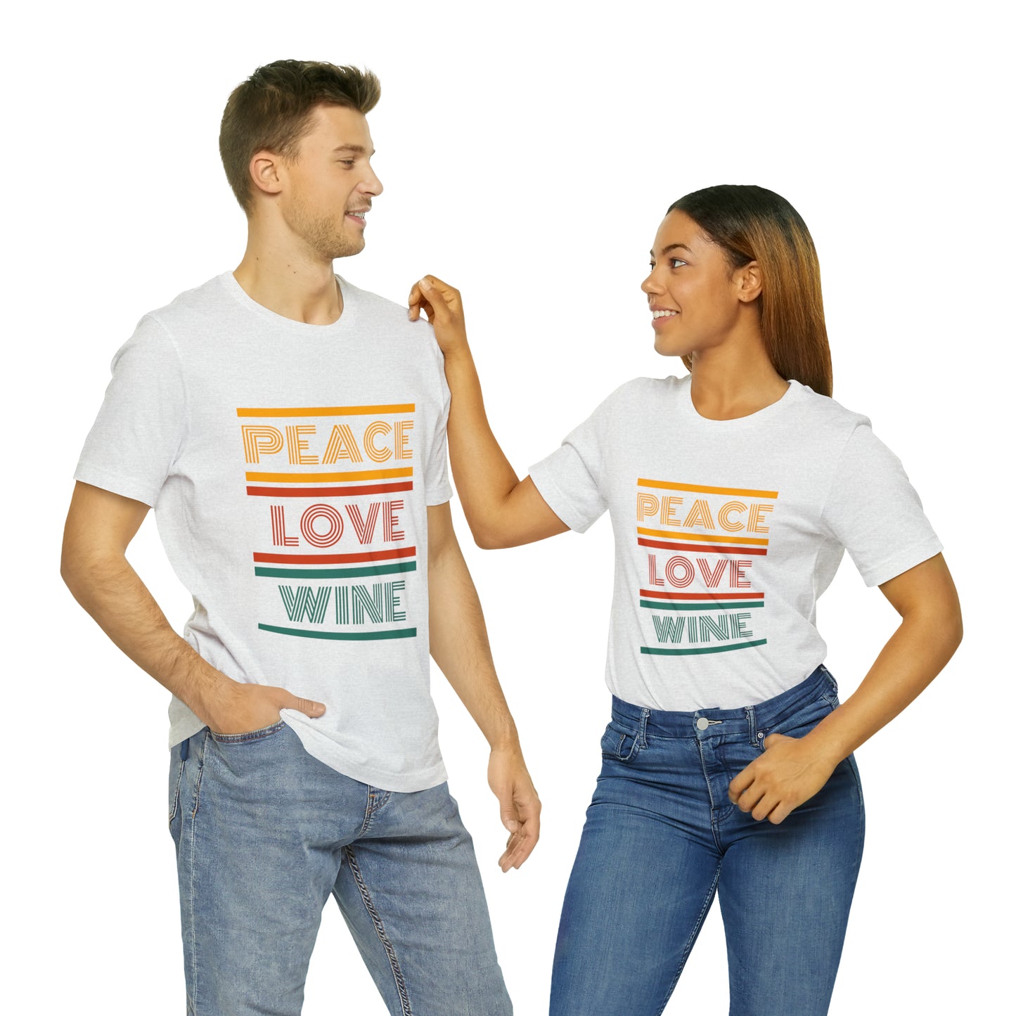 Peace Love Wine Unisex Jersey Short Sleeve Tee