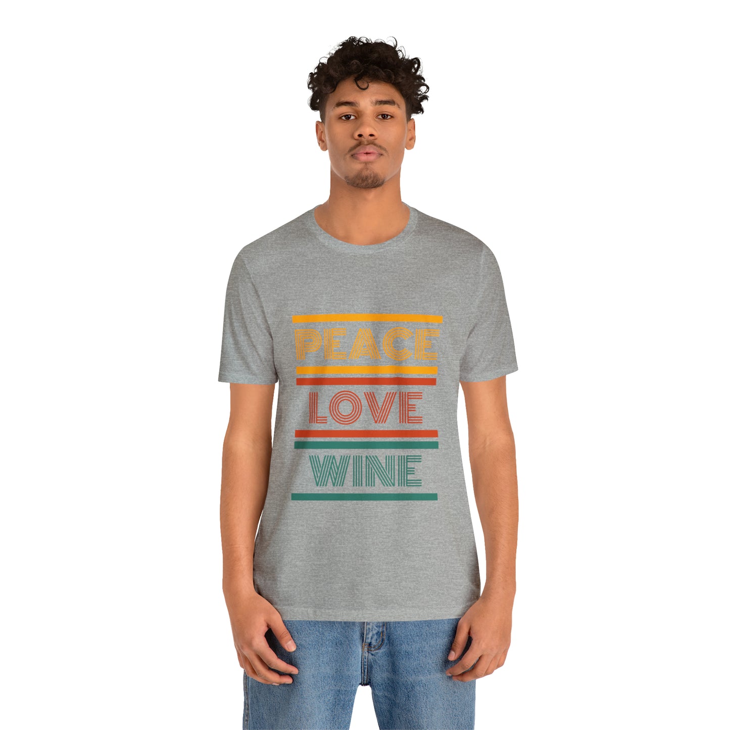 Peace Love Wine Unisex Jersey Short Sleeve Tee