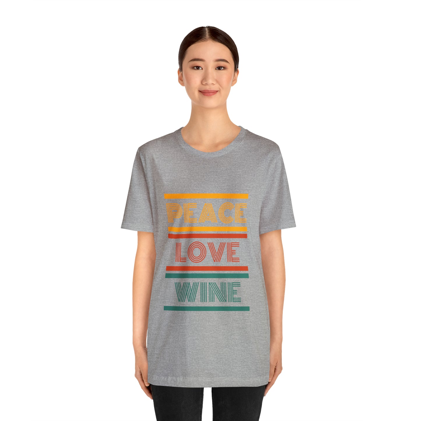 Peace Love Wine Unisex Jersey Short Sleeve Tee