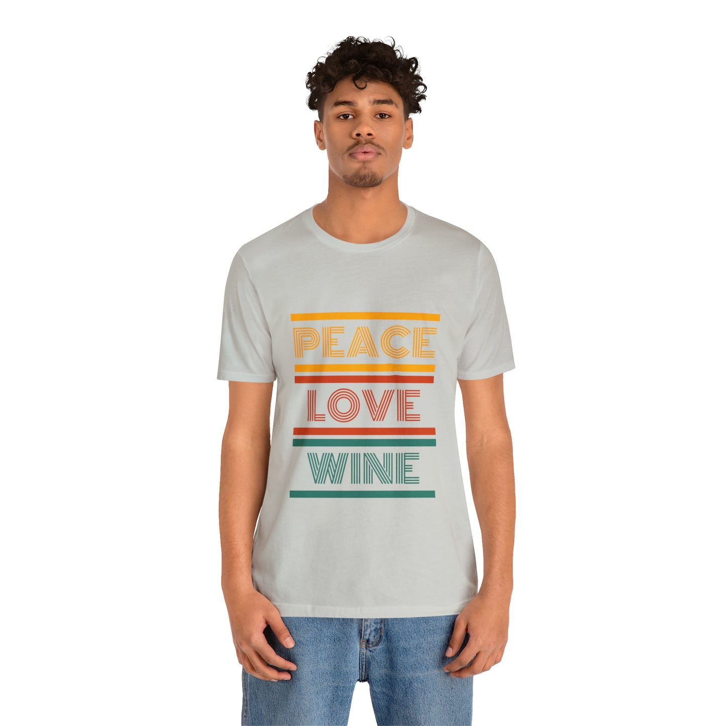 Peace Love Wine Unisex Jersey Short Sleeve Tee