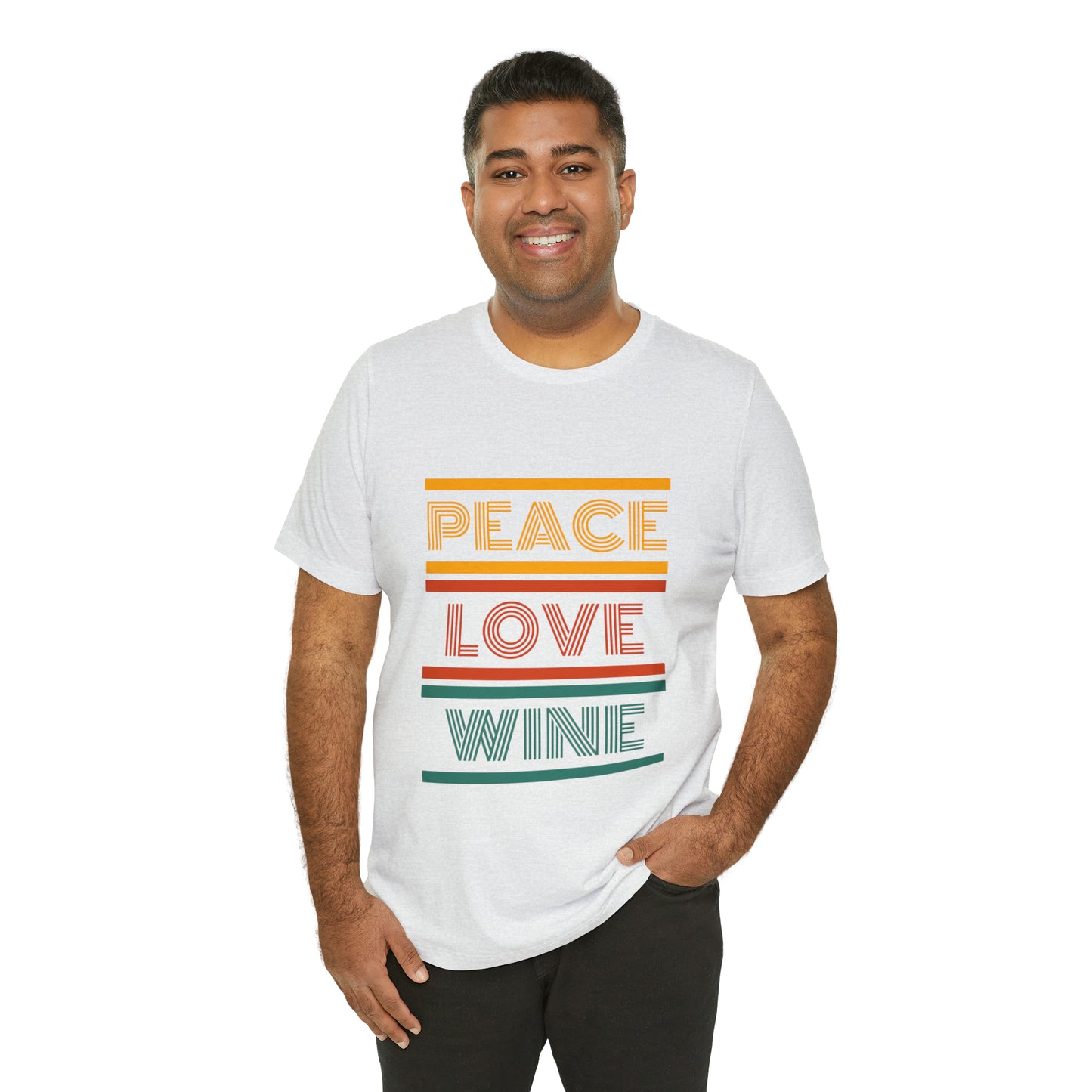 Peace Love Wine Unisex Jersey Short Sleeve Tee