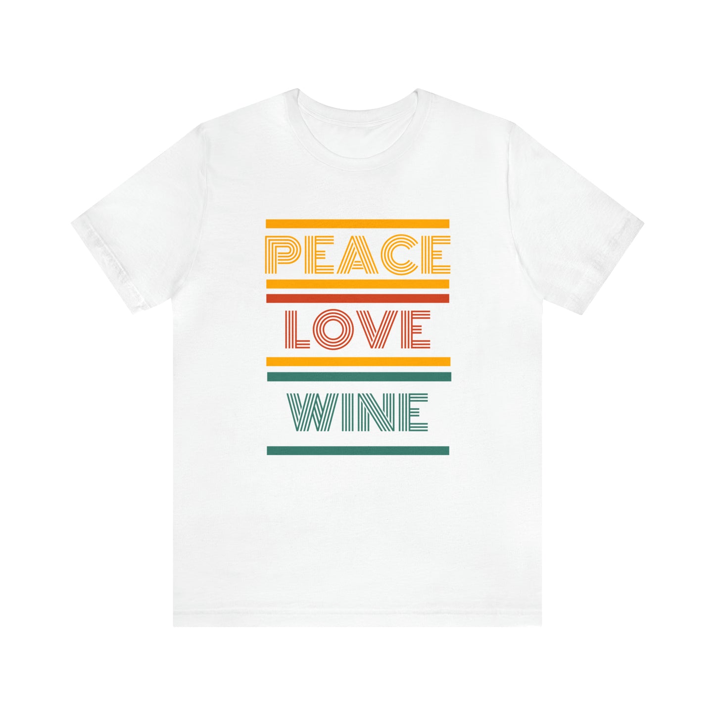 Peace Love Wine Unisex Jersey Short Sleeve Tee