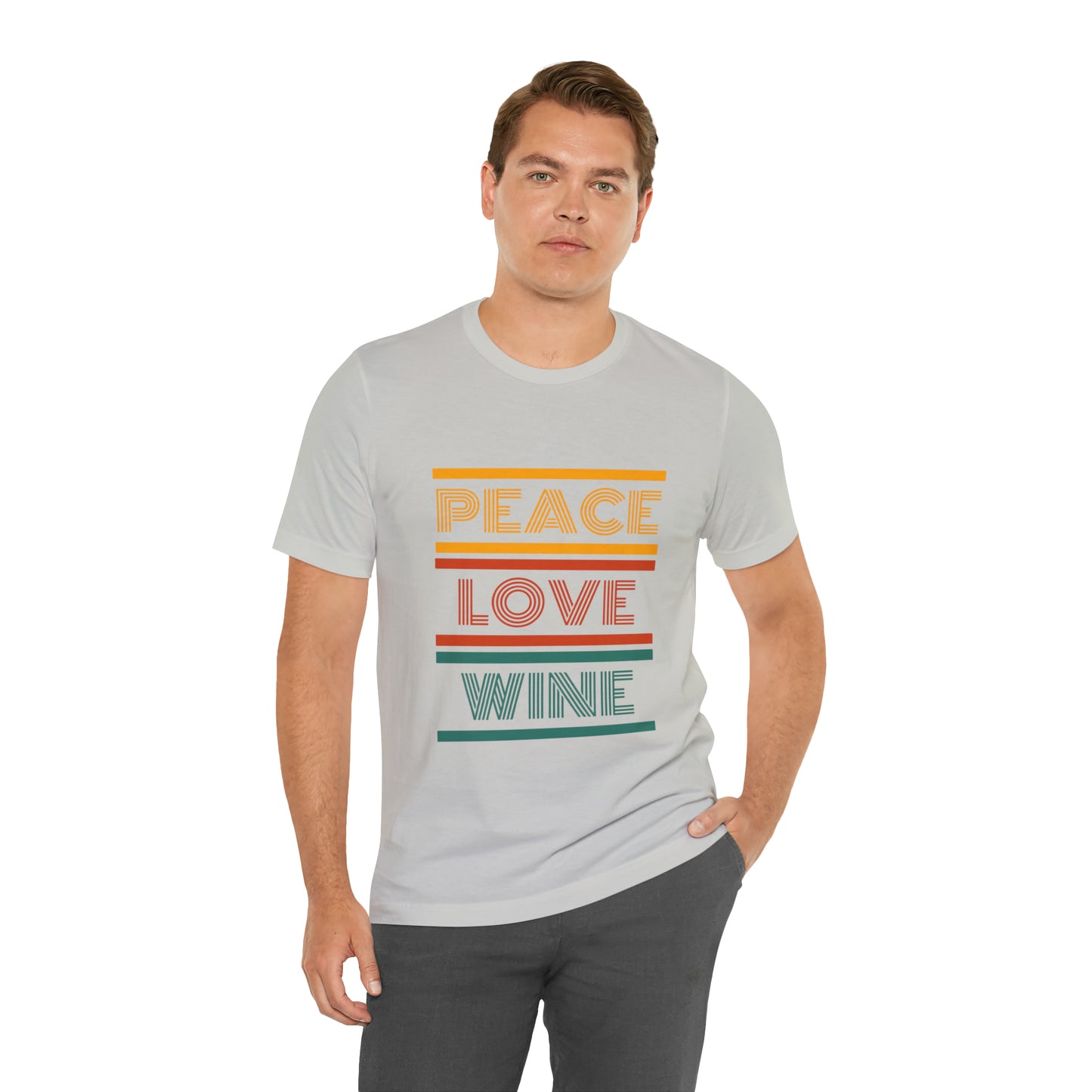 Peace Love Wine Unisex Jersey Short Sleeve Tee