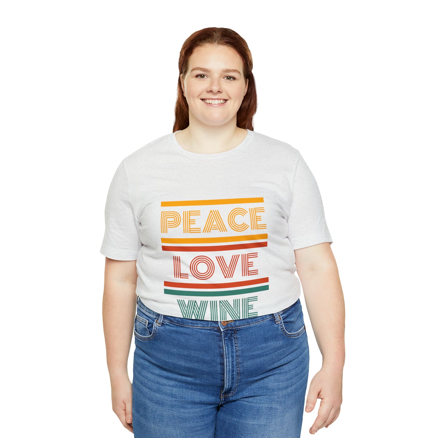 Peace Love Wine Unisex Jersey Short Sleeve Tee