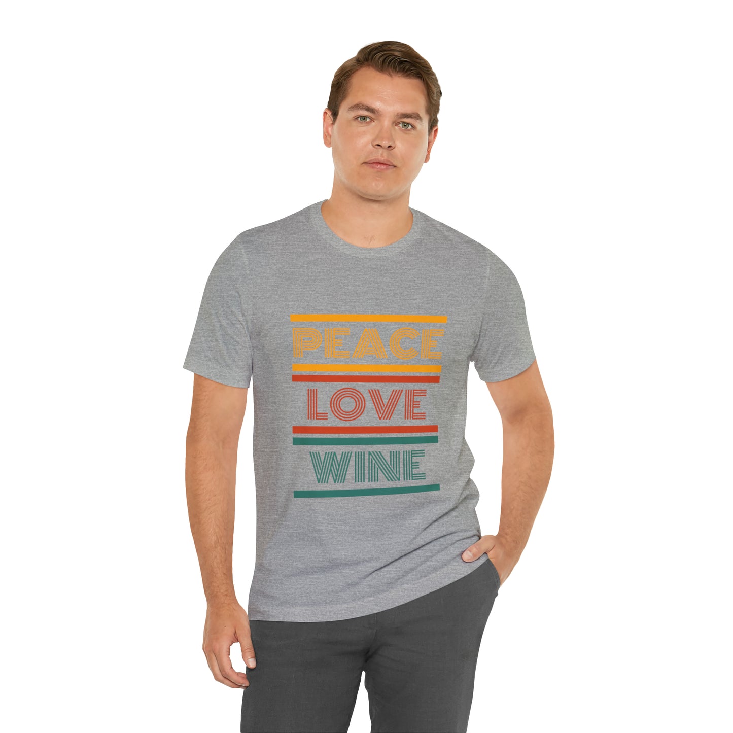 Peace Love Wine Unisex Jersey Short Sleeve Tee